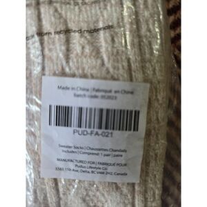 Pudus Sweater Socks Soft Over The Knee Or Slouch Fit Beige